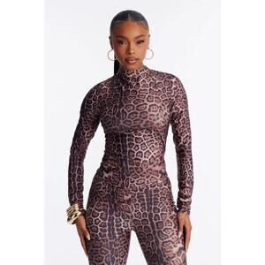 NWT Elise Leopard Capri Pant Set - Brown/combo Large New Body Cover Style Party